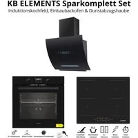 KB Elements Induktions Herd-Set Kratzfestes Induktion 60 cm mit Einbaubackofen 60 cm, Air Fry, Steam Clean, 2 Flexzonen & AntiScratch-Oberfläche