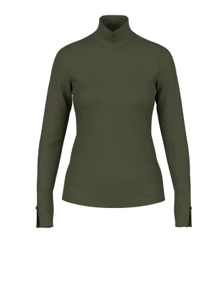 Marc Cain Collections - Basic-Shirt mit Stehkragen forest night new - Gr. - 36