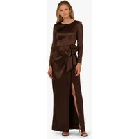 Adrianna Papell Abendkleid Stretch Satin Ruffle Gown Elegantes und schickes Kleid mit Schleifendetail