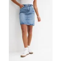 bonprix Jeansrock regular fit, mit hinterem Schlitz, aus Baumwolle