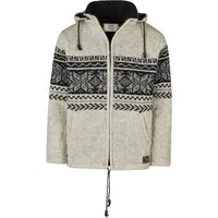 THC Natural Line Strickjacke THC Schafwollstrickjacke Baumwollfutter 854 (1 Stück, 1-tlg., 1 Stück) abnehmbare Kapuze