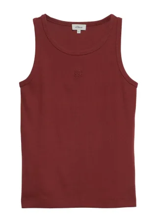 s.Oliver Red Label - Geripptes Basic Top rot - Gr. - 36
