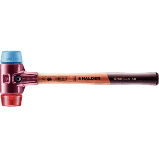 HALDER SIMPLEX - Schonhammer mit Tempergussgehäuse und hochwertigem Holzstiel, TPE-soft / Plastik - 3016.040