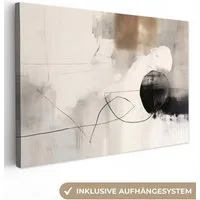 OneMillionCanvasses® Leinwandbild Abstrakte Kunst - Grau - Industriell, Fotodruck (1 St), Leinwand Bilder Klein, Wand Dekoration Aesthetic 30x20 cm