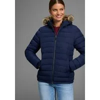 Polarino Steppjacke Kapuze mit Fellimitat zum Abnehmen
