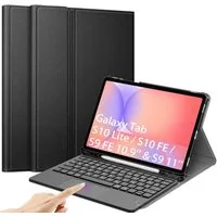 Fintie Tablet-Hülle +Tastatur für Samsung Galaxy Tab S10 Lite/S10 FE/S9 FE 10.9" & S9 11", Deutscher Tastatur mit Touchpad Magnetisch Abnehmbarer Keyboard Cover