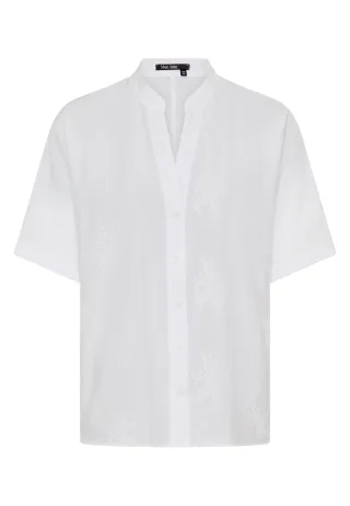 Marc Aurel - Tunika-Bluse aus besticktem Stoff white - Gr. - 34