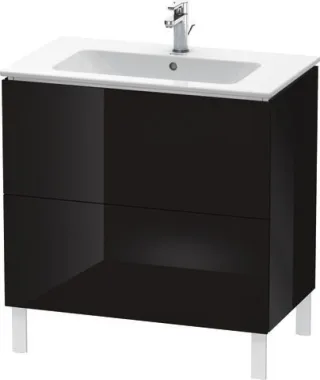 Duravit L-Cube Waschtischunterbau bodenstehend Schwarz Hochglanz 820x481x704 mm - LC662604040 LC662604040