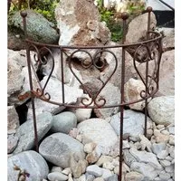 LB H&F Lilienburg Teichzaun Staudenhalter Staudenstütze Strauchstütze Pflanzenstütze, (Pflanzen Landhaus Metall Rost Bogen Zaunelement Pfingstrosen halbrund Befestigung Rosen Rankstütze Blumenhalter Blumenstütze Hortensien Buschstütze Stauden Sträuch