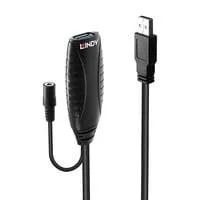 USB 3.2 Gen 1 Aktivverlängerungskabel, USB-A Stecker > USB-A Buchse schwarz, 10 Meter