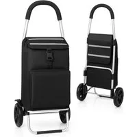 BigDean Einkaufstrolley 2-in-1 Einkaufswagen klappbar auch als Sackkarre nutzbar 56L Volumen, 56 l, Schnell und Kompakt Faltbar, Platzsparend verstaut