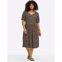 Sheego Jerseykleid Jersey-Kleid Kurzarm