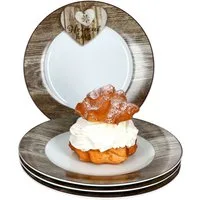 Ritzenhoff & Breker Frühstücksteller 4er Set Dessert- Kuchenteller 20,5cm Herz Chalet - Ritzenhoff 407747