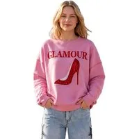 Miss Goodlife Sweatshirt Miss Goodlife Damen Sweatshirt „GLAMOUR“ MG15764 High Heel – Pink