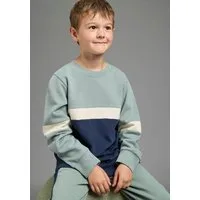 Scout Sweatshirt Rundhals-Sweat mit kontrastfarbigen Einsätzen - NEU von SCOUT Rundhals, Langarm, hüftbedeckende Länge, mit Badge-Applikation