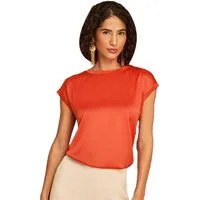 Love & Roses T-Shirt Love & Roses T-Shirt mit Satin-Front und Geo-Print (1-tlg)