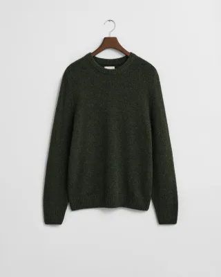 GANT - Wollmix Rundhalspullover mit Noppenstruktur country green - Gr. - L