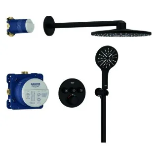 GROHE Unterputz-Duschsystem Grohtherm SmartControl 34863 THM runde Form 3 ASV phantom black, 34863KF 34863KF0