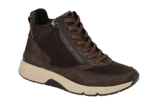 Gabor 76.887.43 Damen Stiefeletten chocolate/melanzana Keilabsatz - bequeme K...