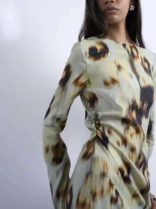 TOPSHOP - TSJILL LS MINI DRESS Leaf Green - Gr. - 40