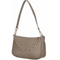 ITALYSHOP24 Schultertasche Made in Italy DAMEN LEDER TASCHE Pochette mit Kette CrossOver City Bag, Handtasche Umhängetasche Clutch Ledertasche Bodybag Schmucktasche