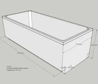 Neuesbad Wannenträger für Bette Comodo 1800x800 SW11486