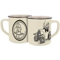 Geda Labels GmbH Tasse Donald Duck im Auto Vintage, 1-tlg., Porzellan, Beige, 400ml, spülmaschinengeeignet