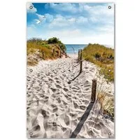 Wallario Sonnenschutz Möwen auf dem Weg zum Strand, blickdicht, mit Saugnäpfen, wiederablösbar und wiederverwendbar