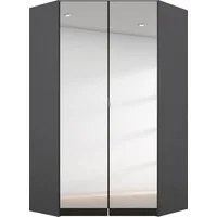 rauch Eckkleiderschrank Kleiderschrank Schrank Garderobe Garderobenschrank Eckschrank HOMBURG (Schenkelmaß: 117x104 cm, Höhe: 197 cm) voll aufgelegter Spiegel, Vollausstattung viel Platz MADE IN GERMANY