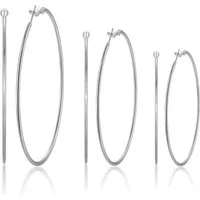 LuxusKollektion Paar Creolen Ohrringe Creolen 925 Sterling Silber Damen Silber-40 50 60mm