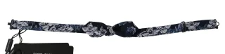Dolce & Gabbana Marineblau Floral Schlank Verstellbar Hals Papillon Männer Fliege