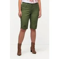 Ulla Popken Bermudas Trachten-Jeansbermuda Mandy Used-Look Stickerei