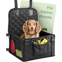 Knupis Hunde-Autositz Hundeautositz Oxford – wasserabweisend, 5 Taschen, Gurte & Leine