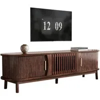 Merax Lowboard mit 2 Schiebetüren und Klapptür (TV-Lowboard TV-Unterschrank, 1 St., 165x39,5x46cm), Fernsehschrank Landhaus TV-Ständer mit 5 Holzbeine & Stauraum