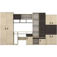 Deine Möbel 24 Jugendzimmer-Set NICO Wohnwand 350 cm mit Schreibtisch – Große Jugendzimmer, (Set, 1-tlg., Wohnwand Jugendzimmer in Esche / Eiche Canterbury Optik), inkl. Kleiderschrank, Regalen, Schubladen & Arbeitsplatz