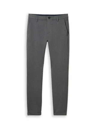 Tom Tailor - TTTRAVIS SLIM Chino Hose aus Piqué Jersey black white birds eye - Gr. - 34