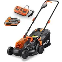 FUXTEC Akkurasenmäher FX-E1RM20-SET, 33 cm Schnittbreite, 33 cm Schnittbreite, 35 L Fangkorb, 2x 20V 2Ah Akku, 25mm - 65mm