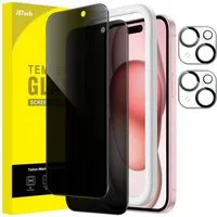 LuxusKollektion Displayschutzfolie Schutzfolie Sichtschutz Panzerglas Kameraschutz AntiSpy 2er iPhone 15