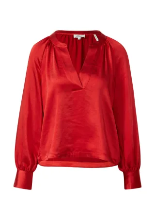 s.Oliver Red Label - Tunikabluse aus Satin-Stoff rot - Gr. - 34