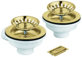 GROHE Spülen-Ablaufgarnitur 40997 1 Becken ohne Exzenter cool sunrise gebürstet, 40997GN0 40997GN0