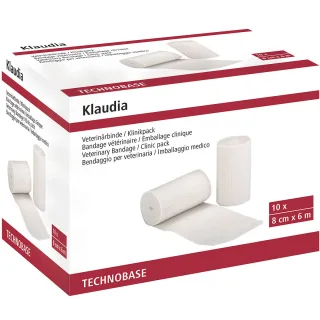 Kerbl Veterinärbinde Klaudia 8cm/6m, 10 Stück in Klinikpack weiß - 16451