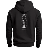 Neverless Hoodie Herren Hoodie Backprint Nature Symbole, Kompass, Berge, Baum
