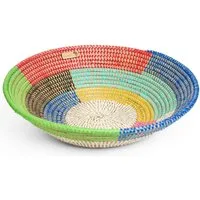 YAADU Obstschale Obstkorb 40cm Durchmesser, geflochtene Große Schale, Savannengras, Handgefertigt in Afrika aus traditioneller Flechtkunst