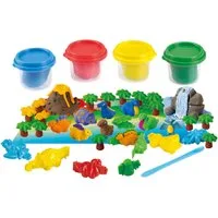 Play Knetform-Set Knetset Dinosaurier 14-tlg m. 4 Dosen Knete Hohlformen u. Werkzeug +3J (Set, 14-tlg)
