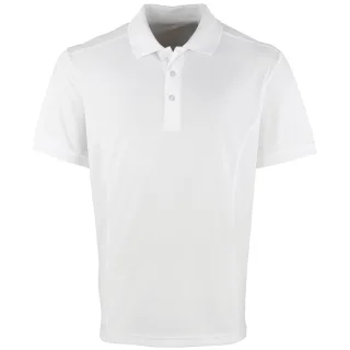 Premier Mens Coolchecker Pique Short Sleeve Polo T-Shirt (Weiß)