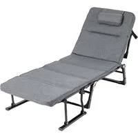 COSTWAY Gartenliege, 3 in 1 Klappbett mit Auflage, Kopfstütze, verstellbar