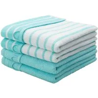 OTTO home Duschtücher Finn, Duschtücher 70x140cm, Walkfrottee (4-St), Set und Serie, mit Uni Farben und Streifen, 100% Baumwolle