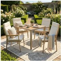 i@home Garten-Essgruppe, (5-tlg), bestehend aus 1 Tisch und 4 Stühlen, verzinktes Eisen, Kunststoffholz