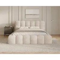 MOEBLO Polsterbett Bubble aus Bouclé 19 (Polsterbett Bubble boucle mit Bettkasten und Lattenrost Wolkenbett Cloud - Polsterbett 140), Maße (BxHxT): 163/183/203 x 100 x 220 cm