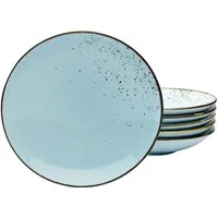 CreaTable Suppenteller Essteller NATURE COLLECTION, (6 St), Teller Set für 6 Personen, Ø 22 cm, Steinzeug, tiefe Teller